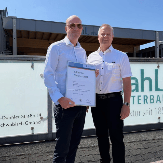 Peter Stahl mit silbernem Meisterbrief